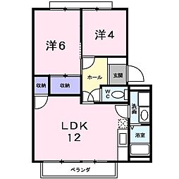 JR東海道・山陽本線 彦根駅 3.1kmの賃貸アパート 2階2LDKの間取り