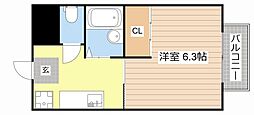 JR北陸本線 長浜駅 徒歩35分の賃貸マンション 2階1Kの間取り