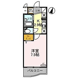 近江鉄道近江本線 八日市駅 徒歩29分の賃貸マンション 3階1Kの間取り