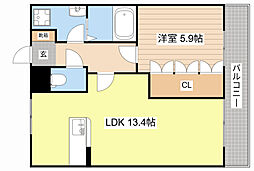 近江鉄道近江本線 豊郷駅 徒歩20分の賃貸アパート 2階1LDKの間取り