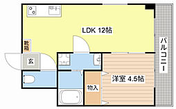 JKハイツ 1LDKの間取図画像