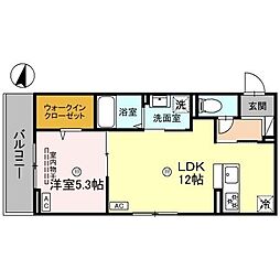 ボヌールメゾンkasuga 1LDKの間取図画像