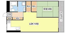タウンビル 3階1LDKの間取り