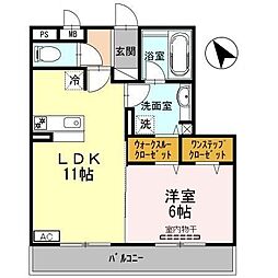 シンフォニア 203 2階1LDKの間取り