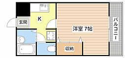メゾンスカイパーク 1Kの間取図画像