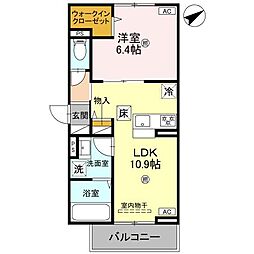 アルタ若竹ビュー 1LDKの間取図画像