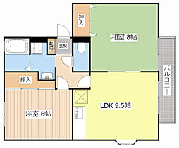 サンライズA 2DKの間取図画像