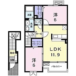 グリシーヌアビテ 2LDKの間取図画像