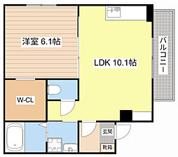 RFマンション大戌亥 1LDKの間取図画像