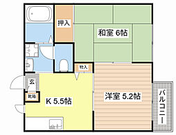 キャロットハウス 2Kの間取図画像