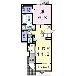 レモングラス 1LDKの間取図画像