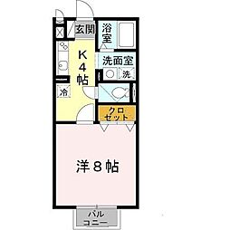 ピノ・カーサ 1Kの間取図画像