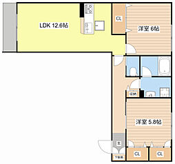 シャーメゾン比叡 2LDKの間取図画像