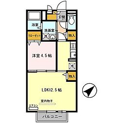 ファミール佐々木 1LDKの間取図画像