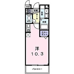 フィールドロード2 ワンルームの間取図画像