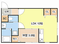 ルアナ 1LDKの間取図画像