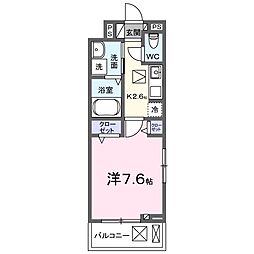 サニープレイス朝倉I番館 1Kの間取図画像