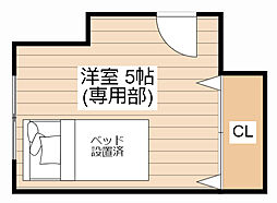 サーパス長浜豊公園 1Kの間取図画像