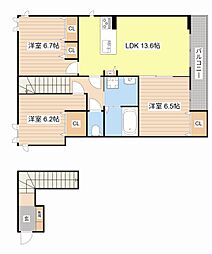 ディモーラＡ 2階3LDKの間取り