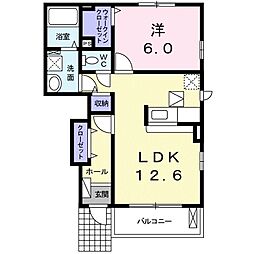サンリット石部I 1階1LDKの間取り