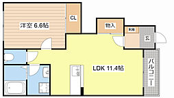 フィールドルミナス2 1LDKの間取図画像