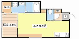 彦根市栄町1丁目アパート 1LDKの間取図画像