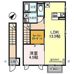 ウエストヴィレッジ 1LDKの間取図画像