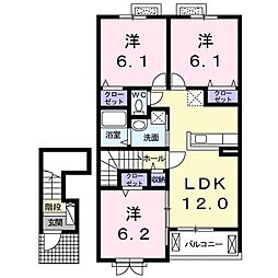 ジョイアルミュールC 3LDKの間取図画像