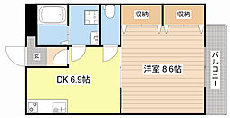 花梨ハイツ 1DKの間取図画像