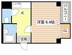 メゾン蔵 1Kの間取図画像