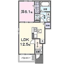 プロムナード東近江II 1LDKの間取図画像