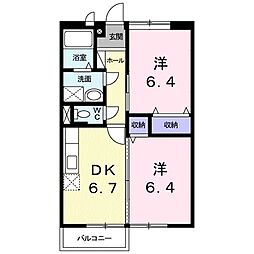 アルカディア 2DKの間取図画像