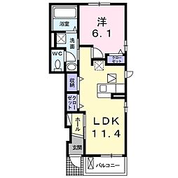 レイピア1 1LDKの間取図画像