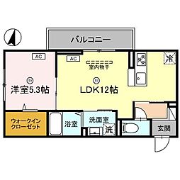 Dレジデンス東近江 3階1LDKの間取り