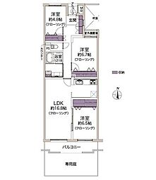 パーク・ハイム新千里 3LDKの間取図画像