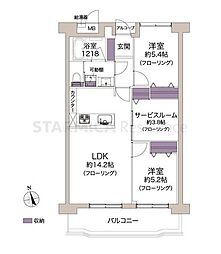 西梅田ダイヤモンドマンション 2SLDKの間取図画像