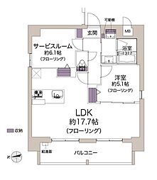 リソシエ・ヴァリエ西院 1SLDKの間取図画像
