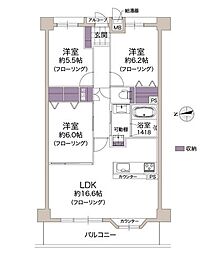 ライフステージ新金岡 3LDKの間取図画像