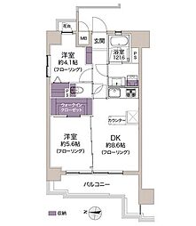 ライオンズマンション新大阪第6 2DKの間取図画像