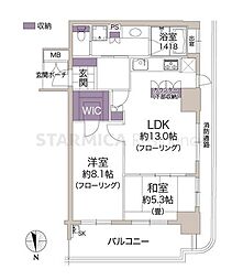 リーガルタワー船場 2LDKの間取図画像