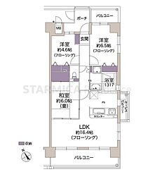 ジオ四条桂川ブライトコア 3LDKの間取図画像
