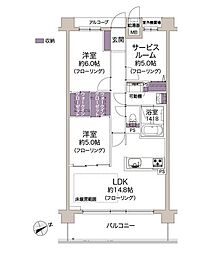エスリード醍醐 2SLDKの間取図画像