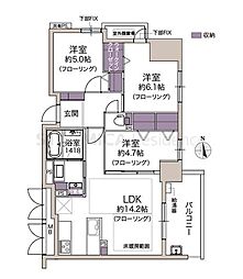 アーバネックスプレミスト田辺 3LDKの間取図画像