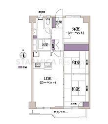 南桜塚ハイツ 3LDKの間取図画像