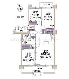 あべのベレーザ 3LDKの間取図画像