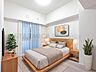 寝室：約5.7帖の洋室、クローゼット付き※家具・小物はCGによるインテリアイメージであり、家具の設置サイズを保証するものではございません。※家具配置はTV配線には配慮しておりません