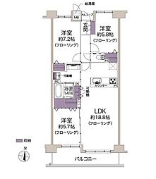 グランアークス千里山 3LDKの間取図画像