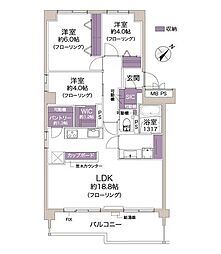 あべのC1コーポ 3LDKの間取図画像