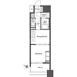THE GATEHOUSE雑司が谷 14階1DKの間取り