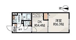 アルファ南千住 3階1LDKの間取り